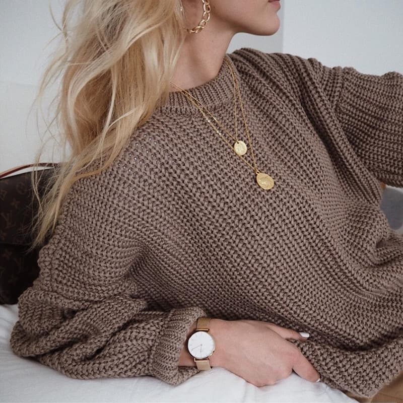 Women's Clothing sweater round neck fashionable pullover sweater