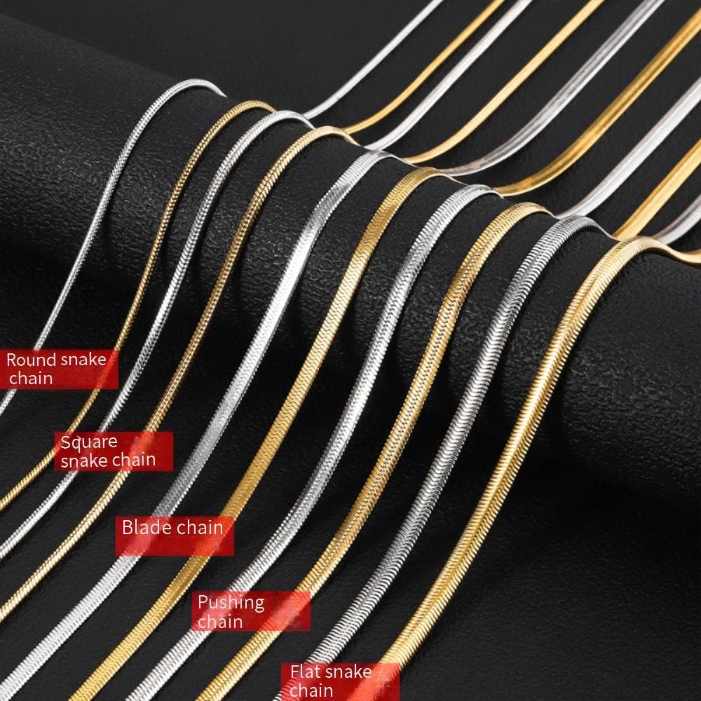 Necklaces Stainless Steel Snake Bone Chain Necklace Fashion Simple Clavicle Chain Women's 18K Real Gold Plated Titanium Steel Necklace