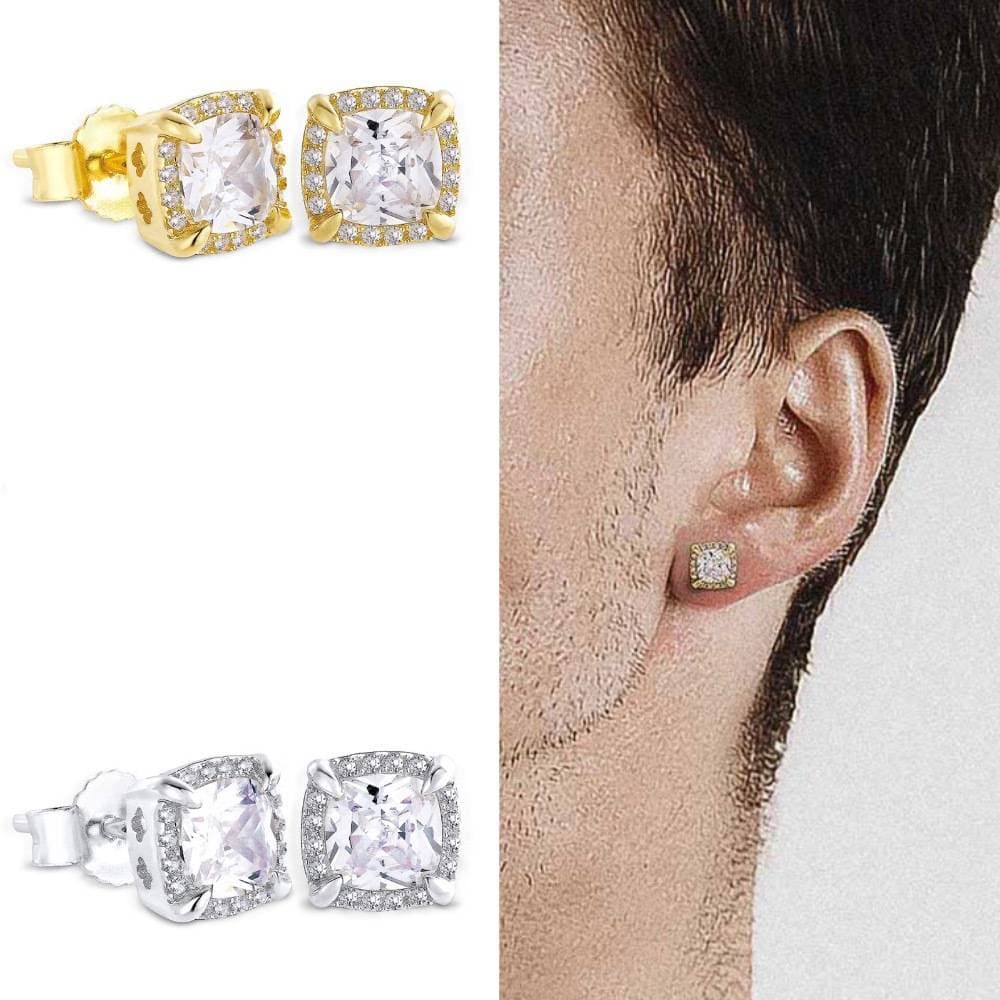 Unisex New Zircon Hip Hop Earrings For Men With Full Diamond Micro Inlaid Personality Earrings