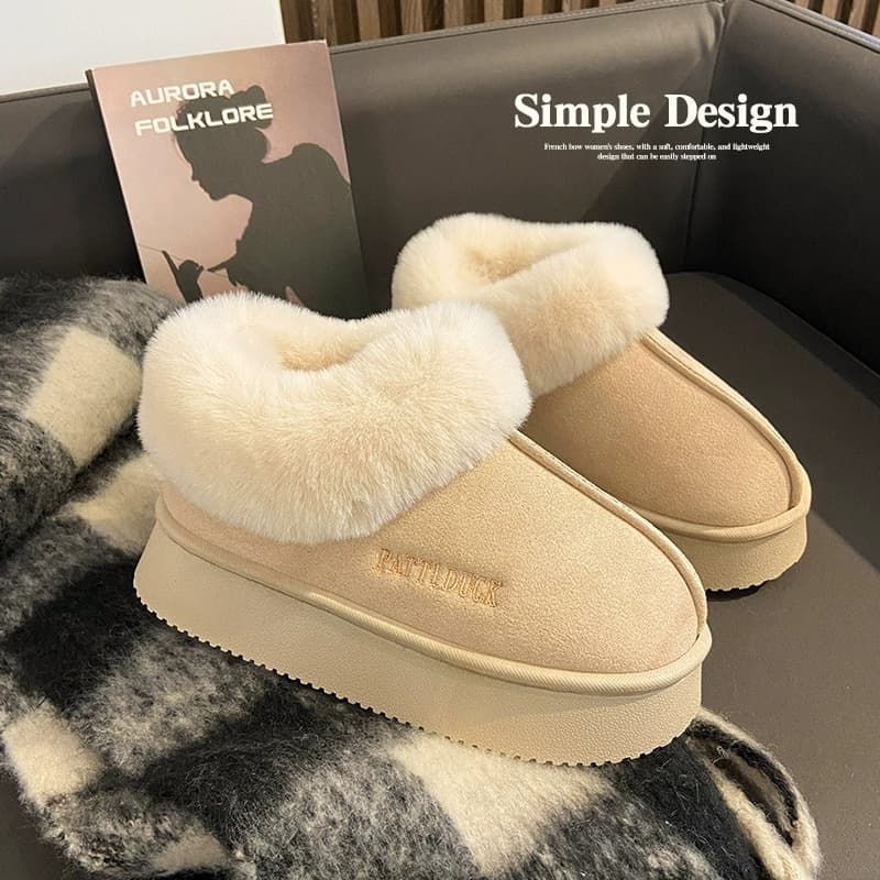 New thick soled suede fluffy slippers winter warm indoor home
