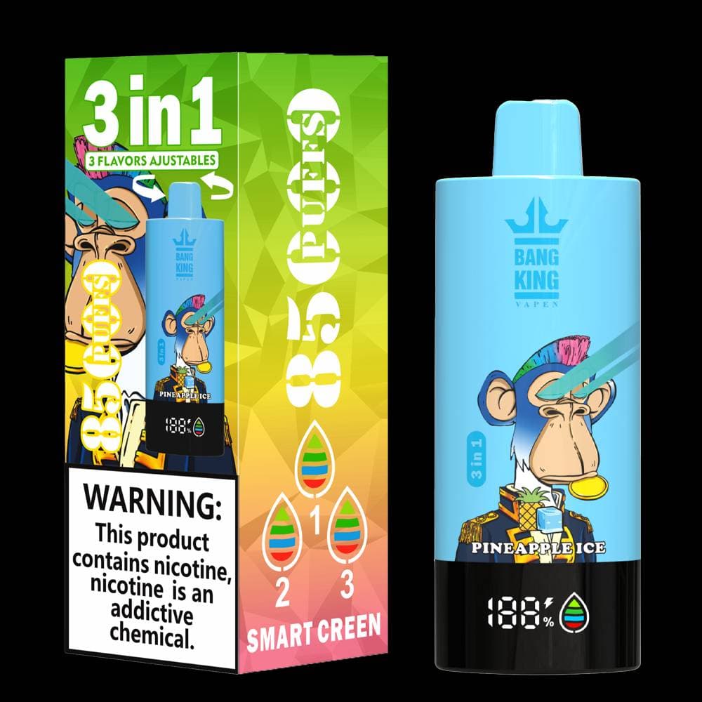 BangKing 85000 Vape jetable Puff 85k 3 en 1 avec écran LCD (lot de 3)