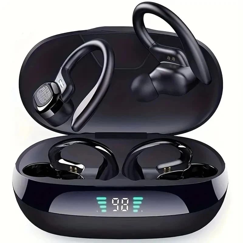 Earphones Ture Wireless Earbuds Ear Hook Sports HiFi Stereo Waterproof Headset With Mic TWS Headphone
