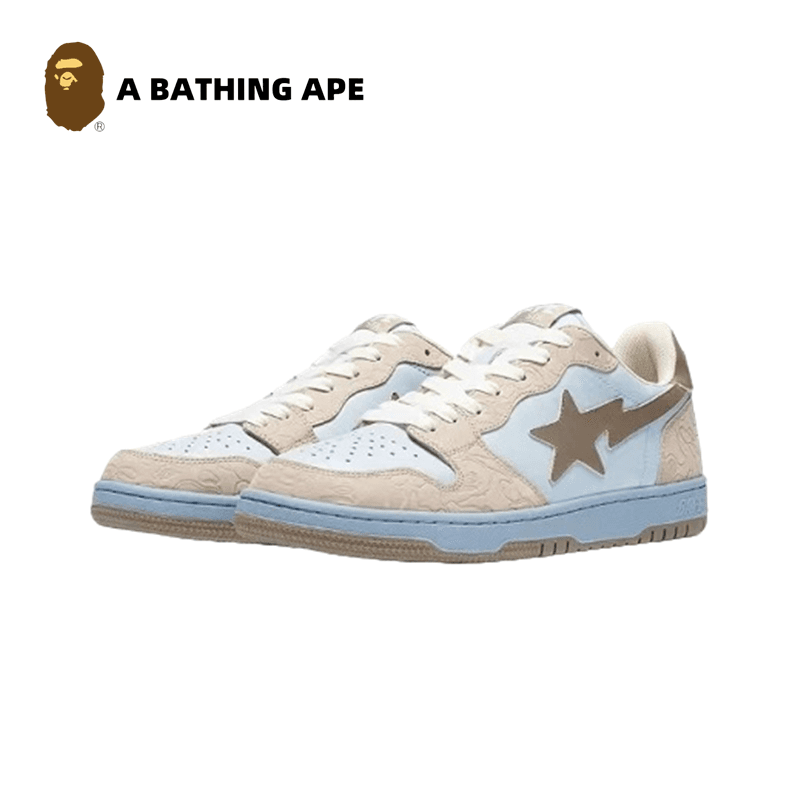 A BATHING-APE Bape-STA SK8 DUNK NO.93 Classic Low Help Flash Star Contrast Fashion Board Shoes Casual Skateboarding Shoes Unisex