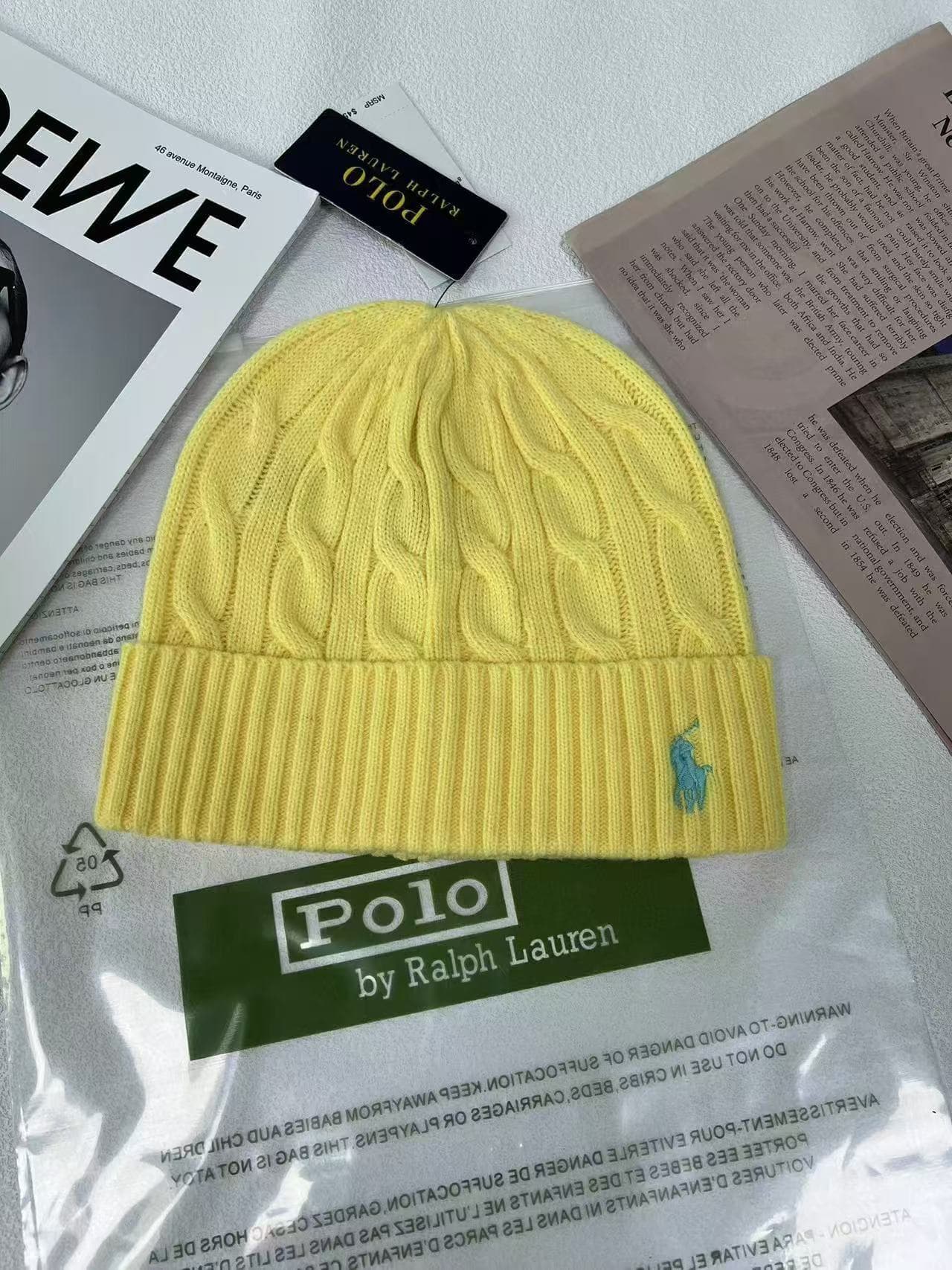 Bonnet unisexe en maille torsadée unie, broderie classique tête de mort, chaud d'hiver, style Ralph Lauren