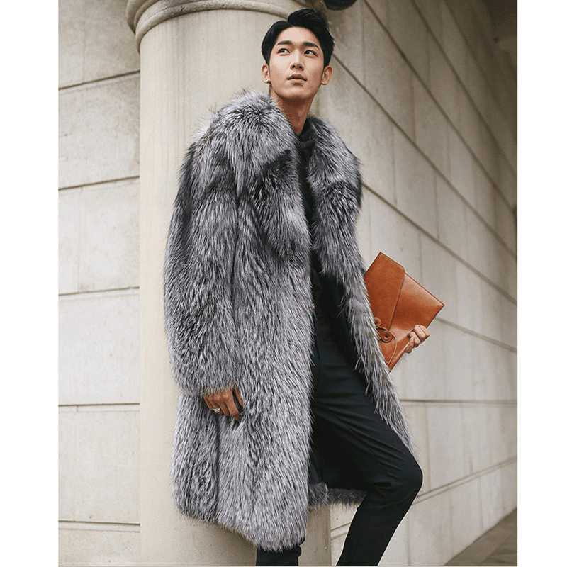 Men's Clothing Imitation Fox Hair Long Coat Fur