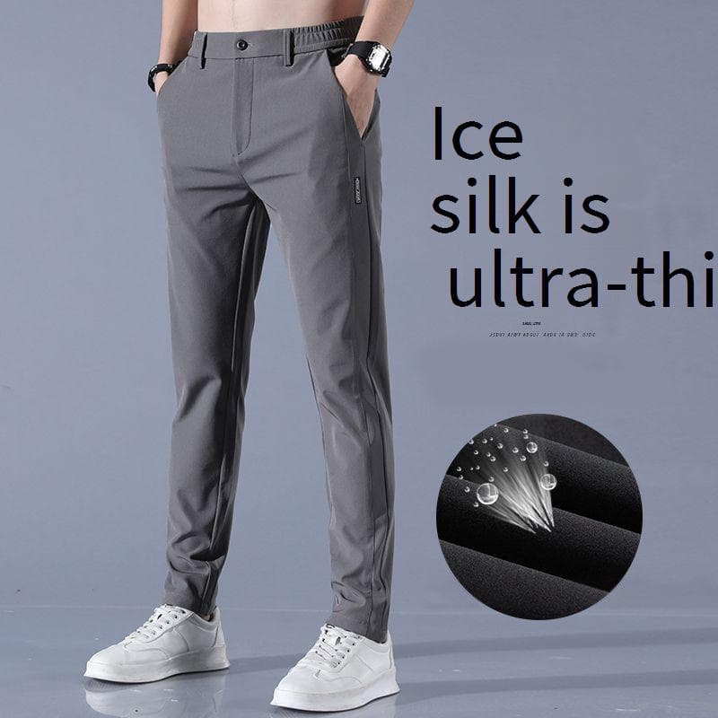 Men's Clothing Shirts And Clothing Ice Silk Pants Men's Summer New Business Fashion Version Large Size Thin Elastic Casual Trousers