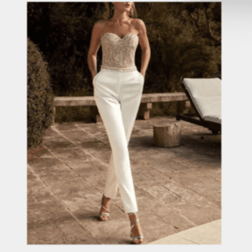 Women’s Clothing autumn new women's clothing independent station wrapped chest sexy sleeveless embroidered sequined trousers jumpsuit new
