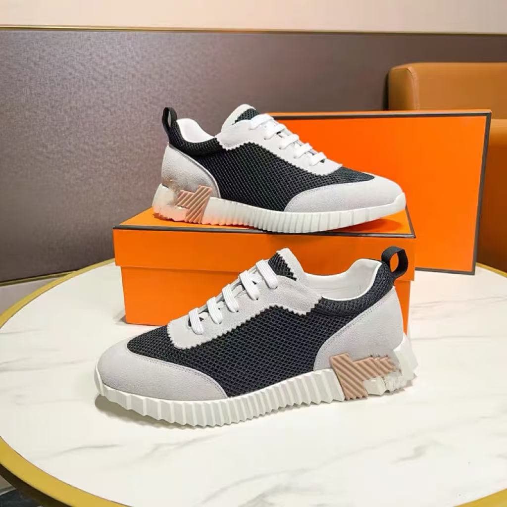 Chaussures de course à lacets et bout rond en maille rebondissante HERMESS, chaussures basses décontractées pour hommes et femmes
