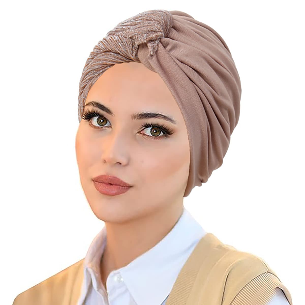 New Base Headscarf Multi-color Muslim Pullover Hat, Slide Silk Twist Headband Hat