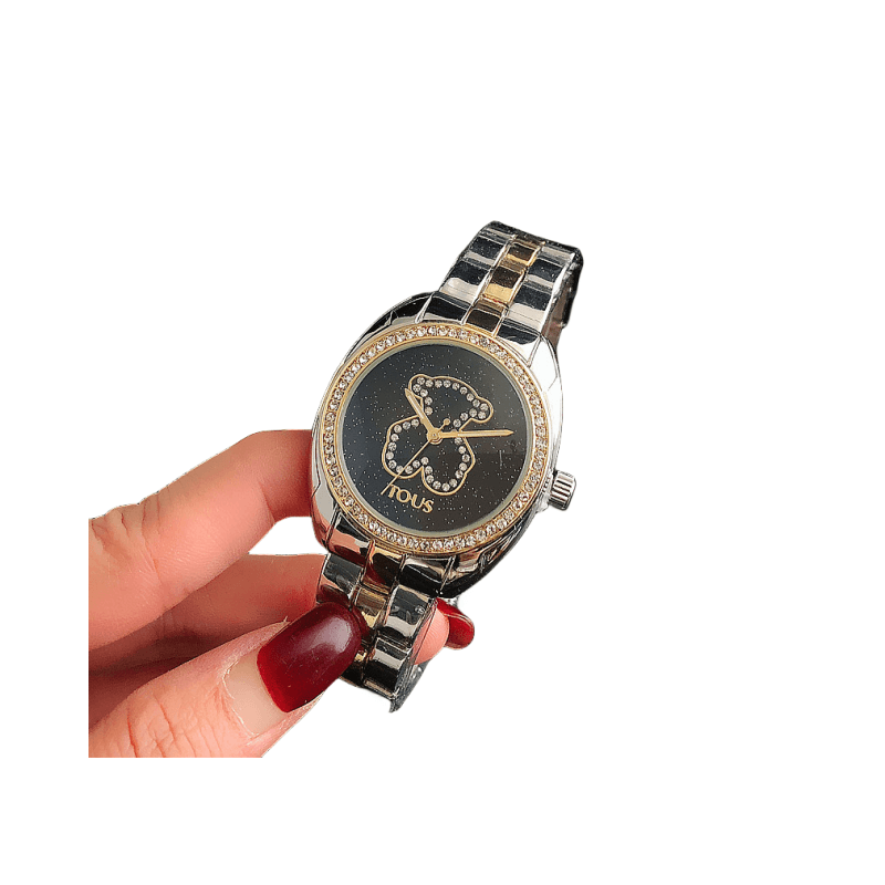 Montre de luxe à Quartz pour femmes, diamants étoilés, disque classique, ours myrte, amoureux des affaires, bracelet en acier, alliage