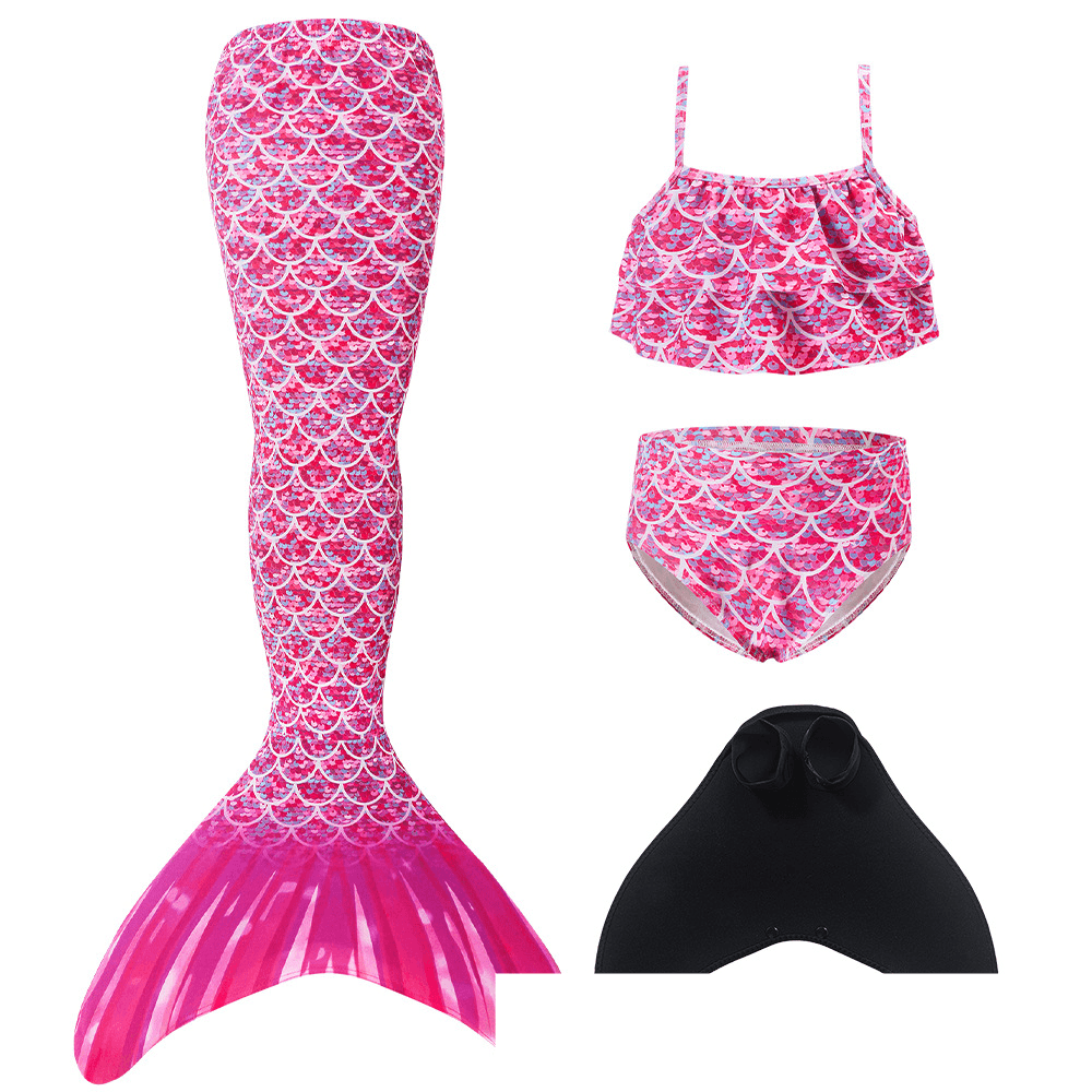 Mother&Kids Mermaid Children's swimsuit performance Swimsuit three-piece Fish Tail girl Princess skirt bikini