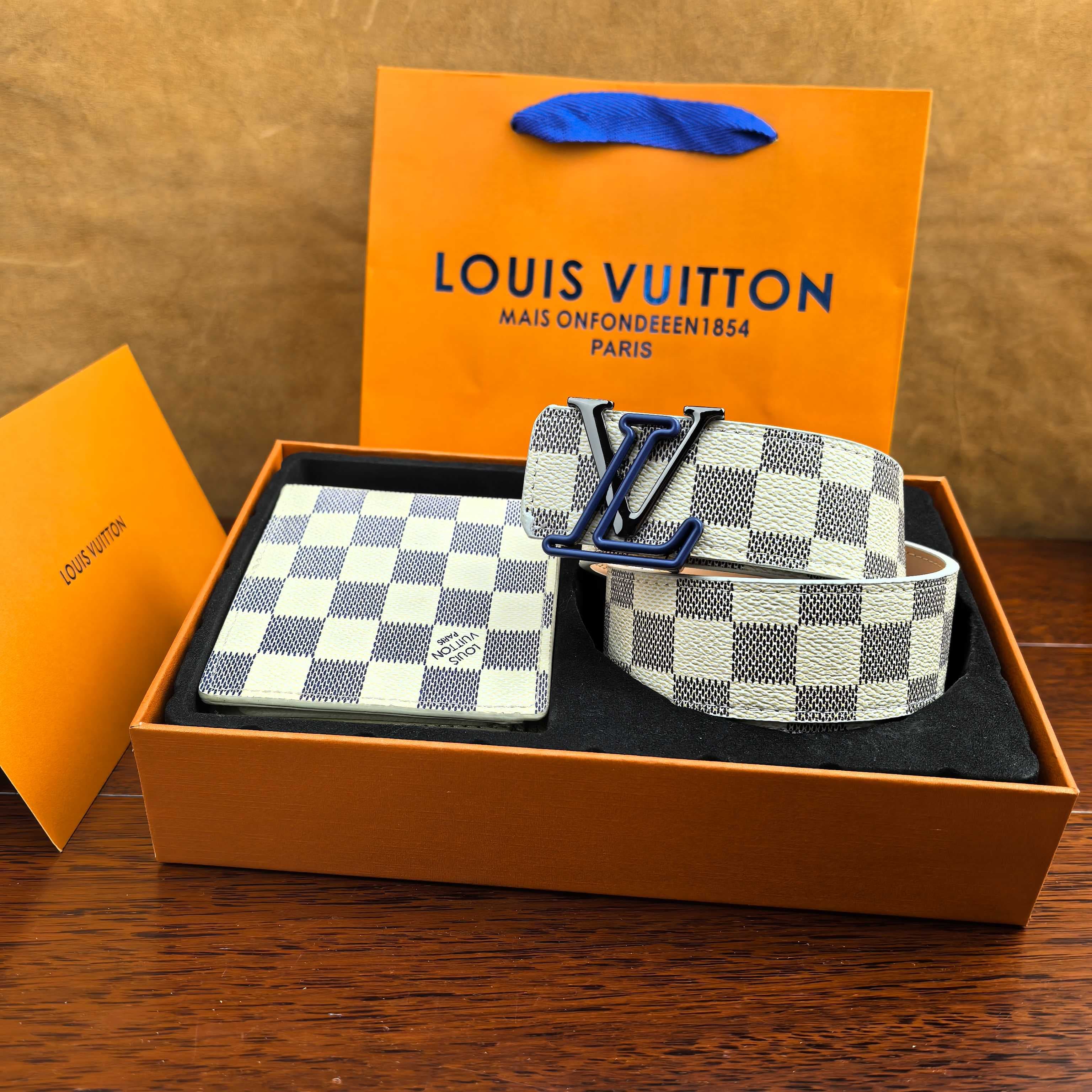 Coffret cadeau - Combinaison portefeuille et ceinture pour homme, luxueuse et tendance