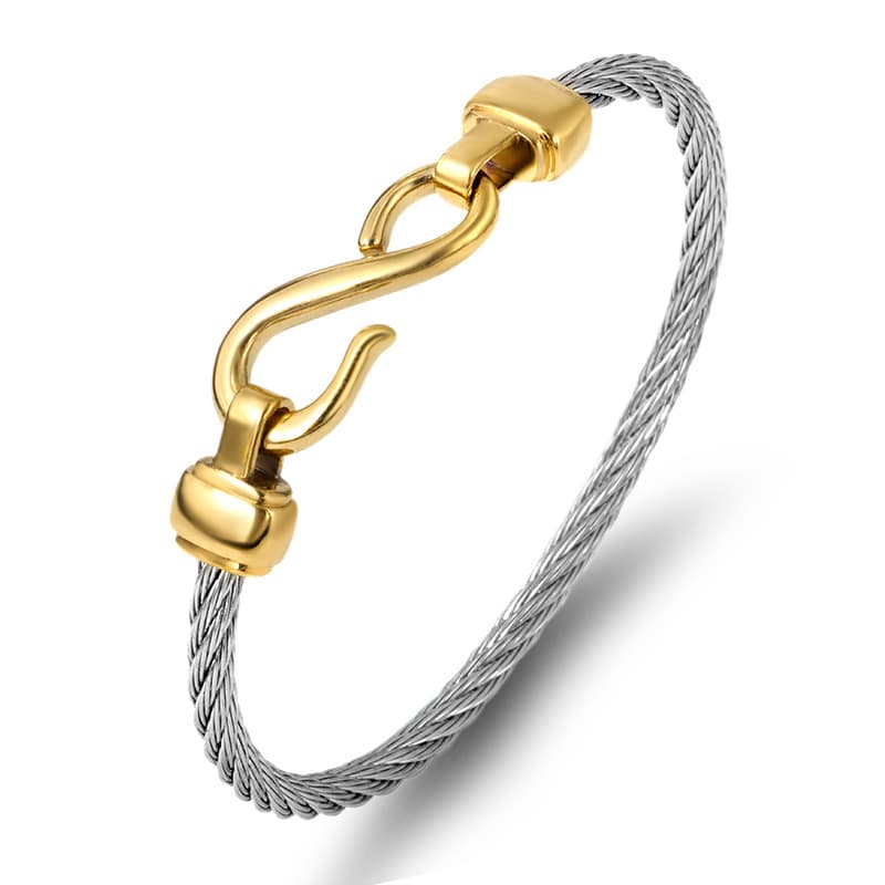 Fashion open bracelets New style steel fishhook 8 shaped titanium steel bracelets Stainless steel jewelry