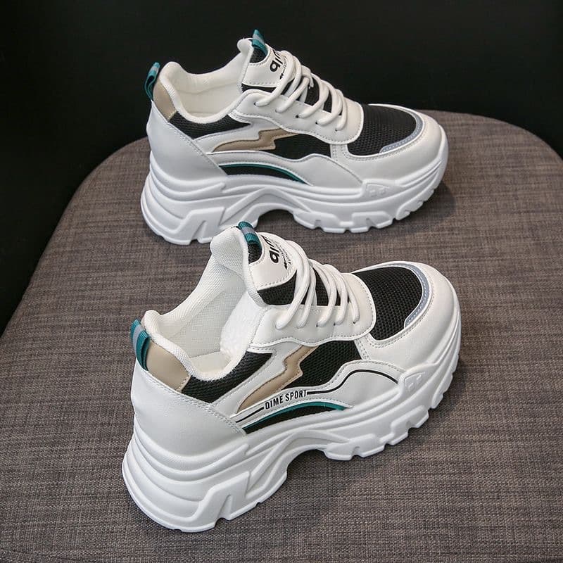 Women's Shoes Spring New Height Enhancing Dad Shoes For Women, Versatile, Small, Thick Soled, Breathable, Casual, Sports, White Shoes