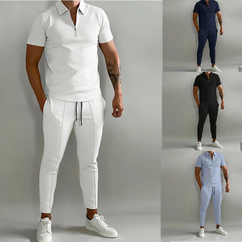 Summer Menswear Slim Fit Trend Youth Leisure Sports Set