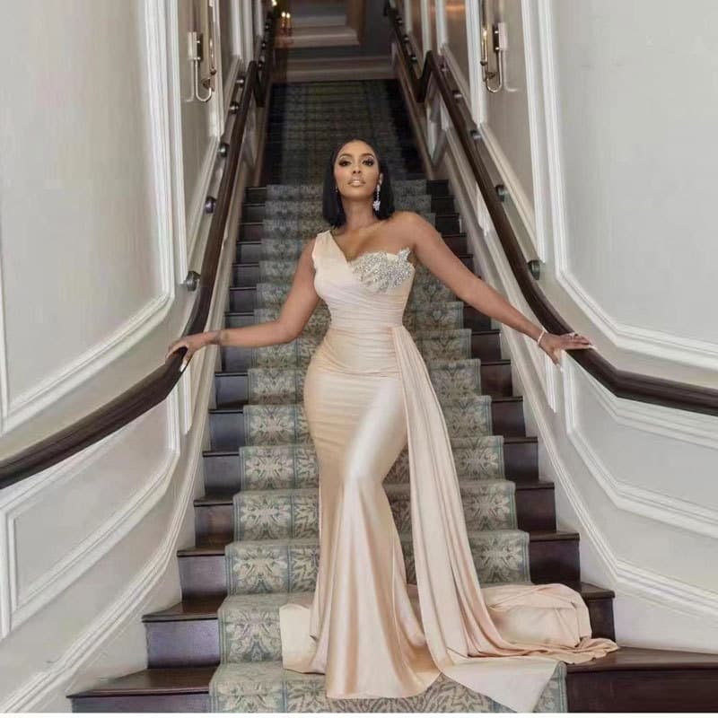 Women’s Clothing new new one shoulder fishtail slim temperament banquet evening dress
