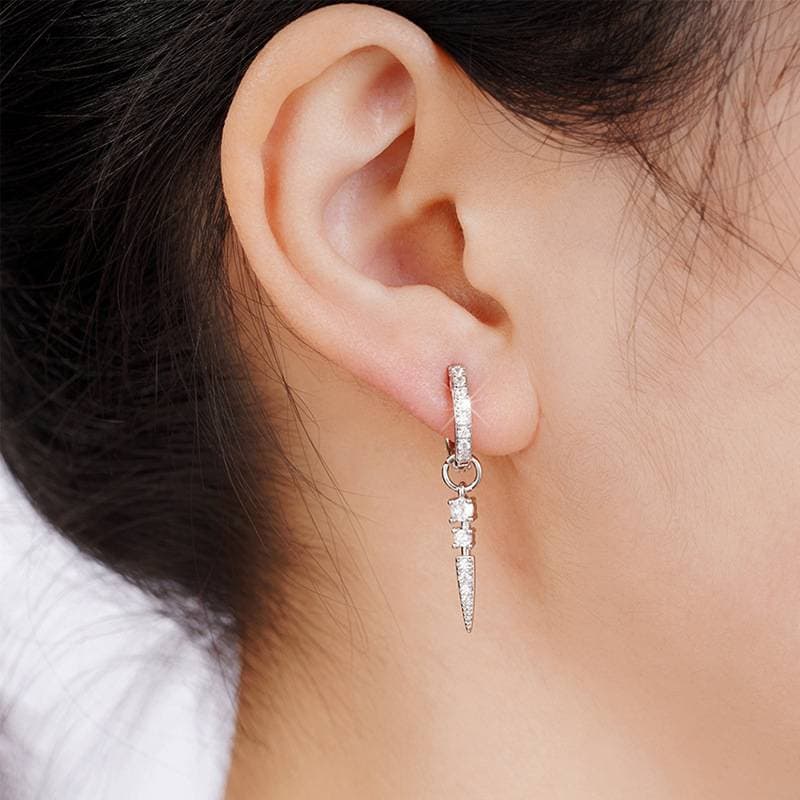 Cross long earrings personality niche men and women couple earrings hip hop street dark earrings