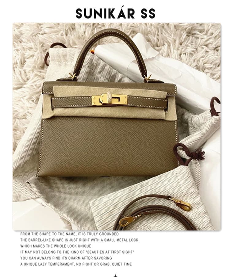 P7 Bubble Green 2023 Nouveau sac Kelly de deuxième génération Printemps et été Sac messager à bandoulière Sac à main en cuir véritable Mini