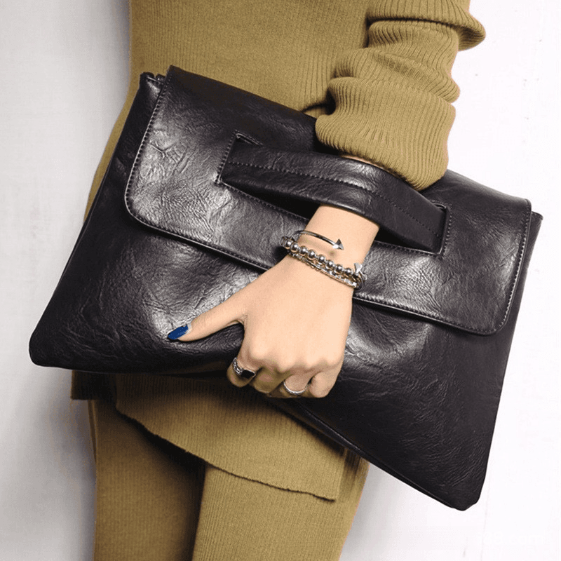 Women's bag minimalist carrying bag, fashionable PU bag, 2024 new PU carrying bag with cover, large capacity