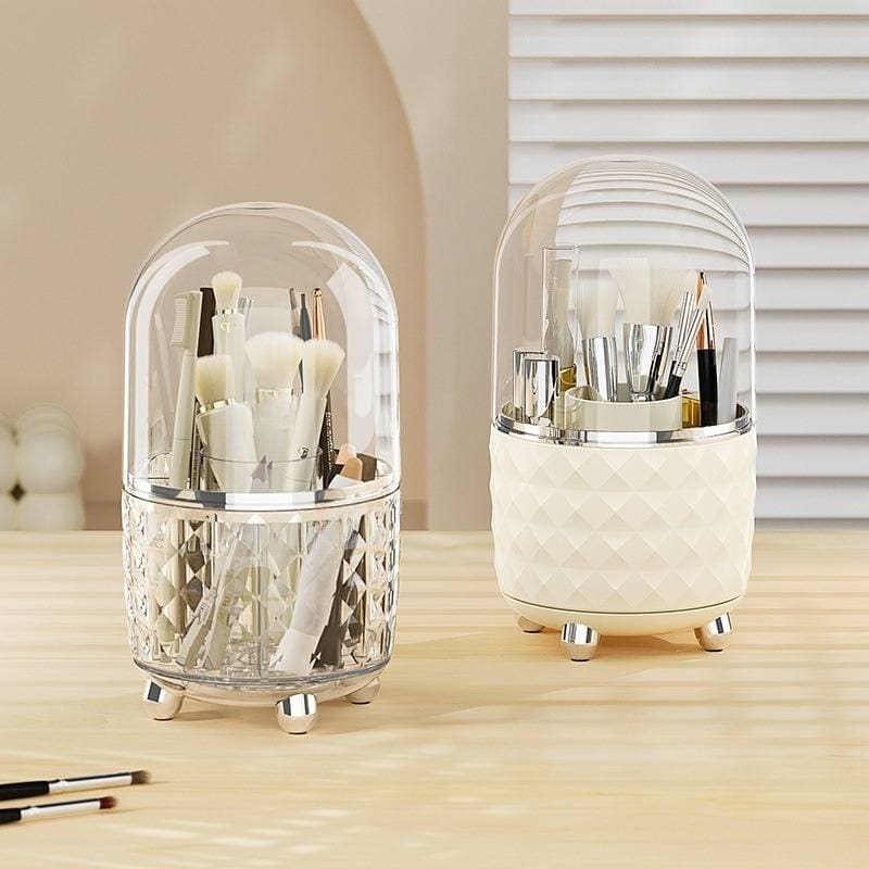 Makeup Tools & Accessories Cosmetic Storage Box High End Light Luxury Desktop Makeup Brush Storage Rotatable Dressing Table Dustproof Storage Bucket