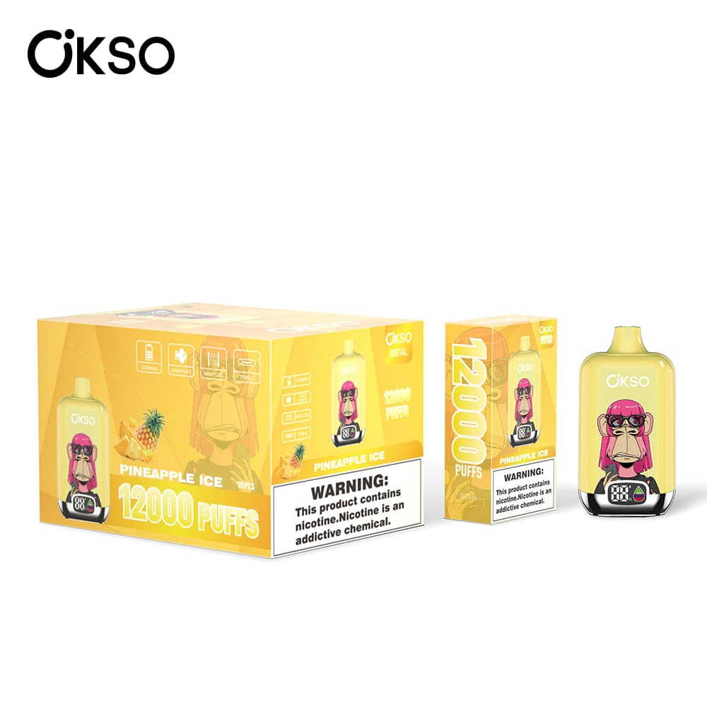 (Mise à niveau du produit ELF BOX 12 000 bouffées - 28 saveurs) Cigarette électronique jetable OKSO Digital 500 mAh, 12 000 bouffées, saveur fr