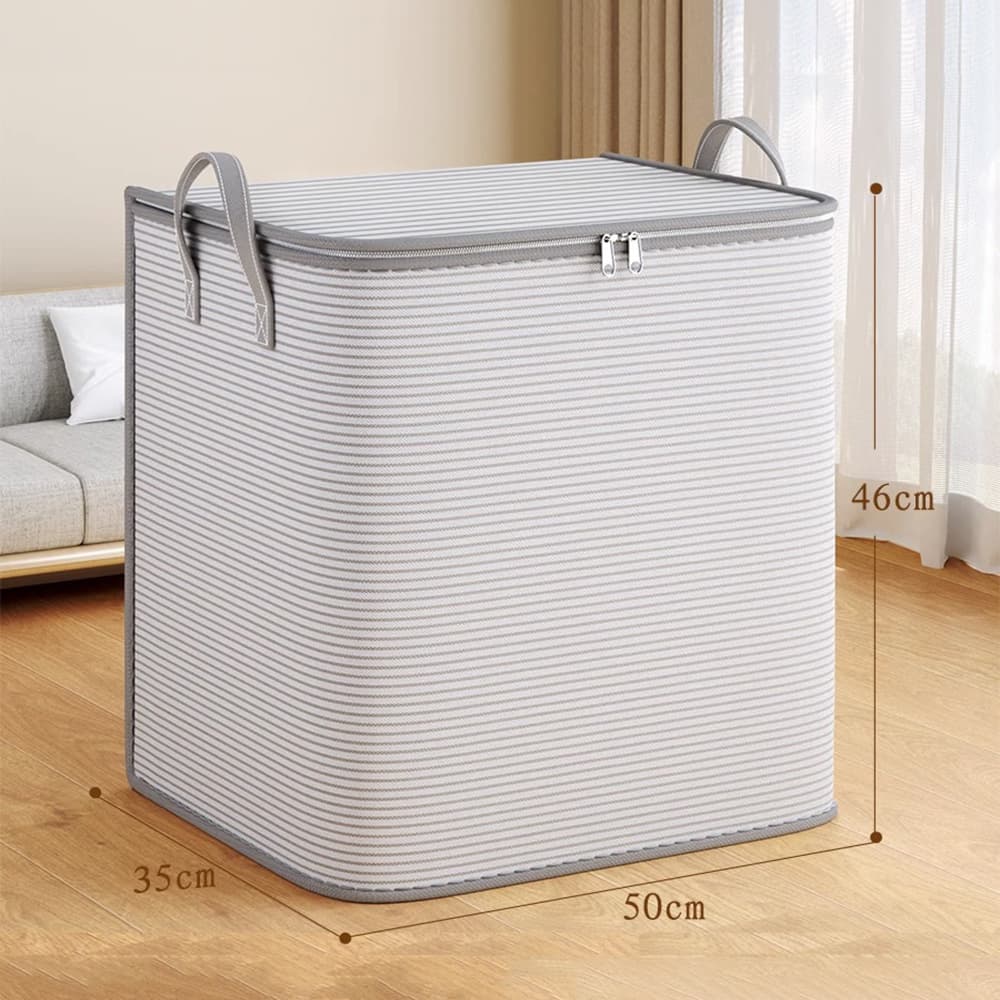 Striped Non Woven Double Handle Large Capacity Quilt Dust Bag Luggage Moving Packing Bag Clothes Finishing Bag