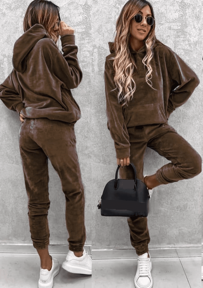 Women's Clothing casual women's suits solid color hooded sweatshirt sports trousers autumn two piece suit
