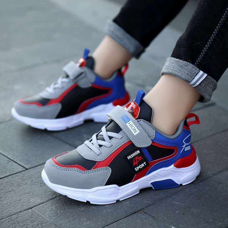 Children's Shoes Waterproof Leather Primary School Students Shoes For Little Boys Middle And Large Children Children's Non Slip Sports Shoes