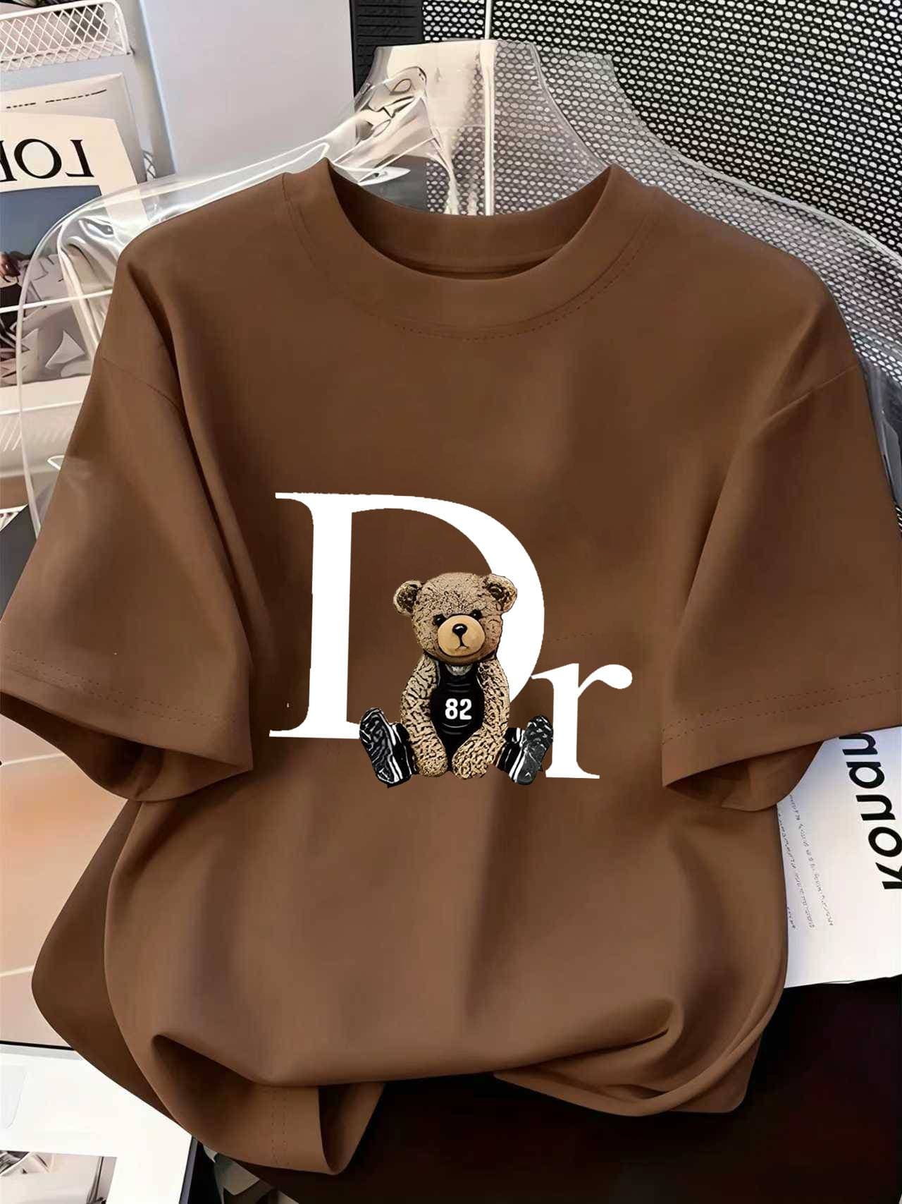 T-shirt tendance été 2025, coupe ample, décontracté, manches courtes, imprimé