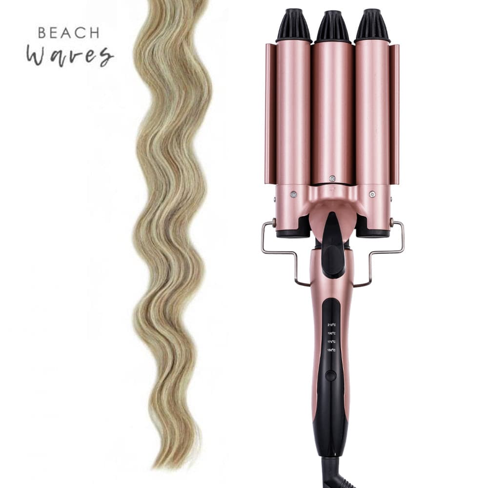 【2024 New】M-103 Egg Roll Hair Curler Four-Level Temperature Adjustable Big Waves Three-Tube Curling Iron