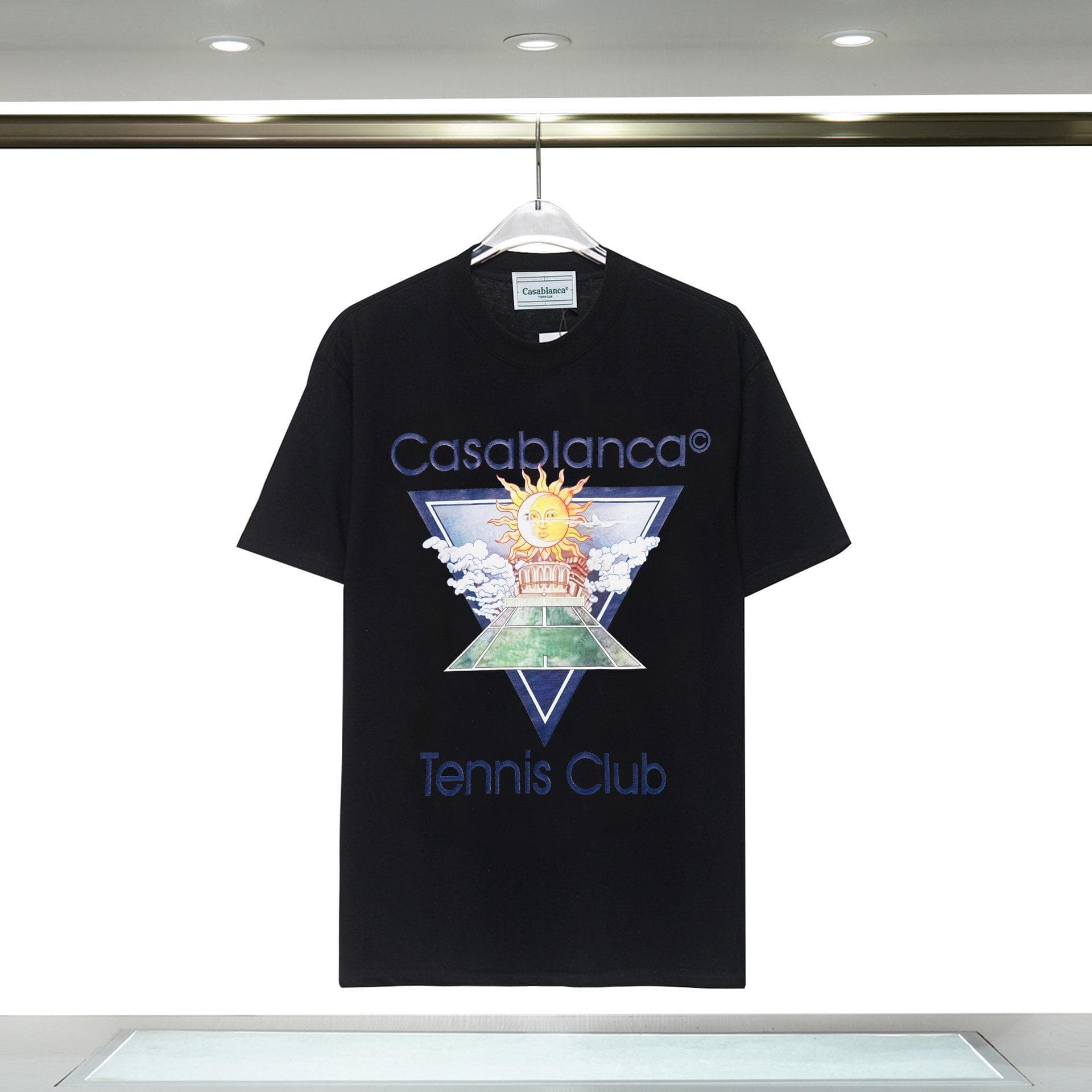 Vêtements pour hommes 24 nouveaux styles Illusion Gate Letter Printing T-shirt à manches courtes à col rond personnalisé