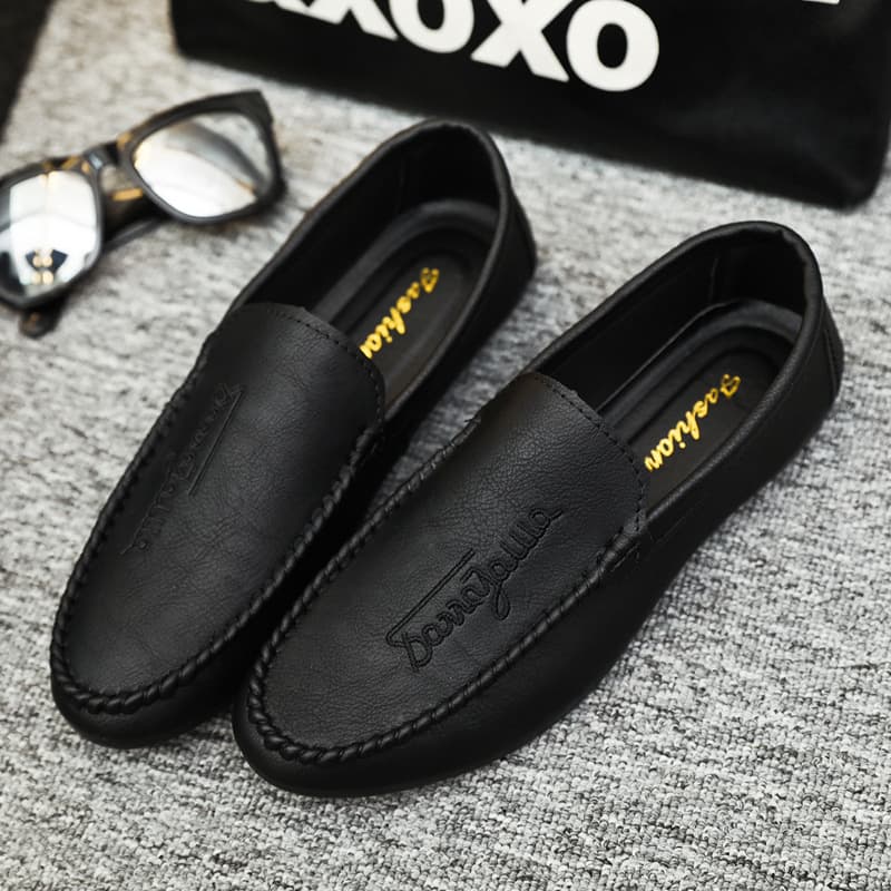 2025 Spring Summer NEW Men's Loafers Comfortable Flat Casual Shoes Men Breathable Moccasins Slip-On Soft Leather Driving Shoes