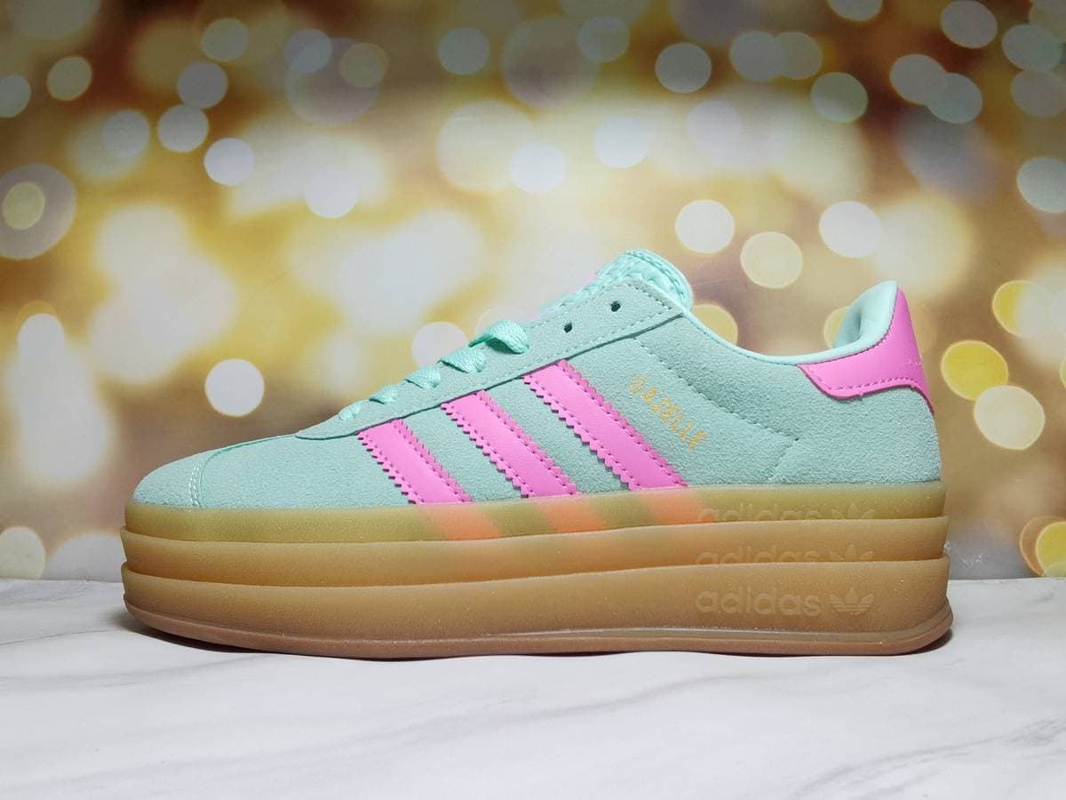 12color Originals Gazelle Bold W Leaf Clover Chaussures de sport décontractées polyvalentes à trois couches à semelle épaisse et basse