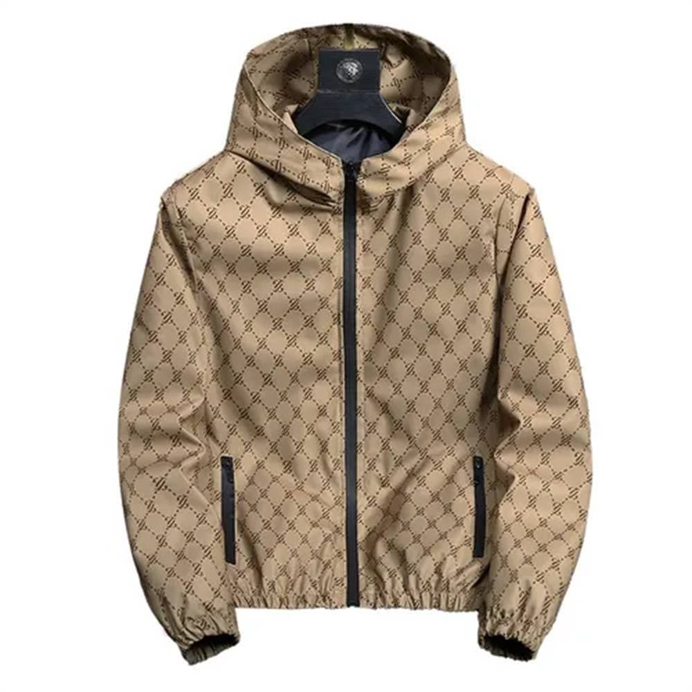 Spring Autumn 2025 Fashion Light Luxury Outerwear Coat Youth Men's Letter Printing Long Sleeve Casual Loose Zipper Hoode Jacket
