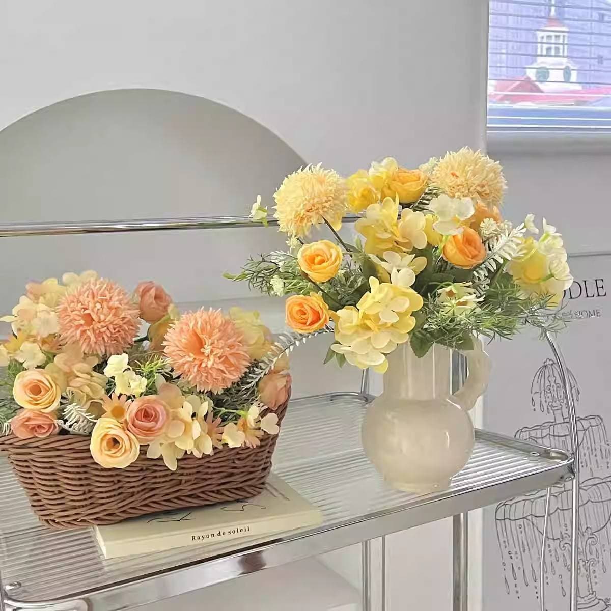 Nordic Country Style Artificial Rose Bunches Home Decoration Fresh Placed Fake Flowers Daisy Simulation Flower Wreaths And Garlands