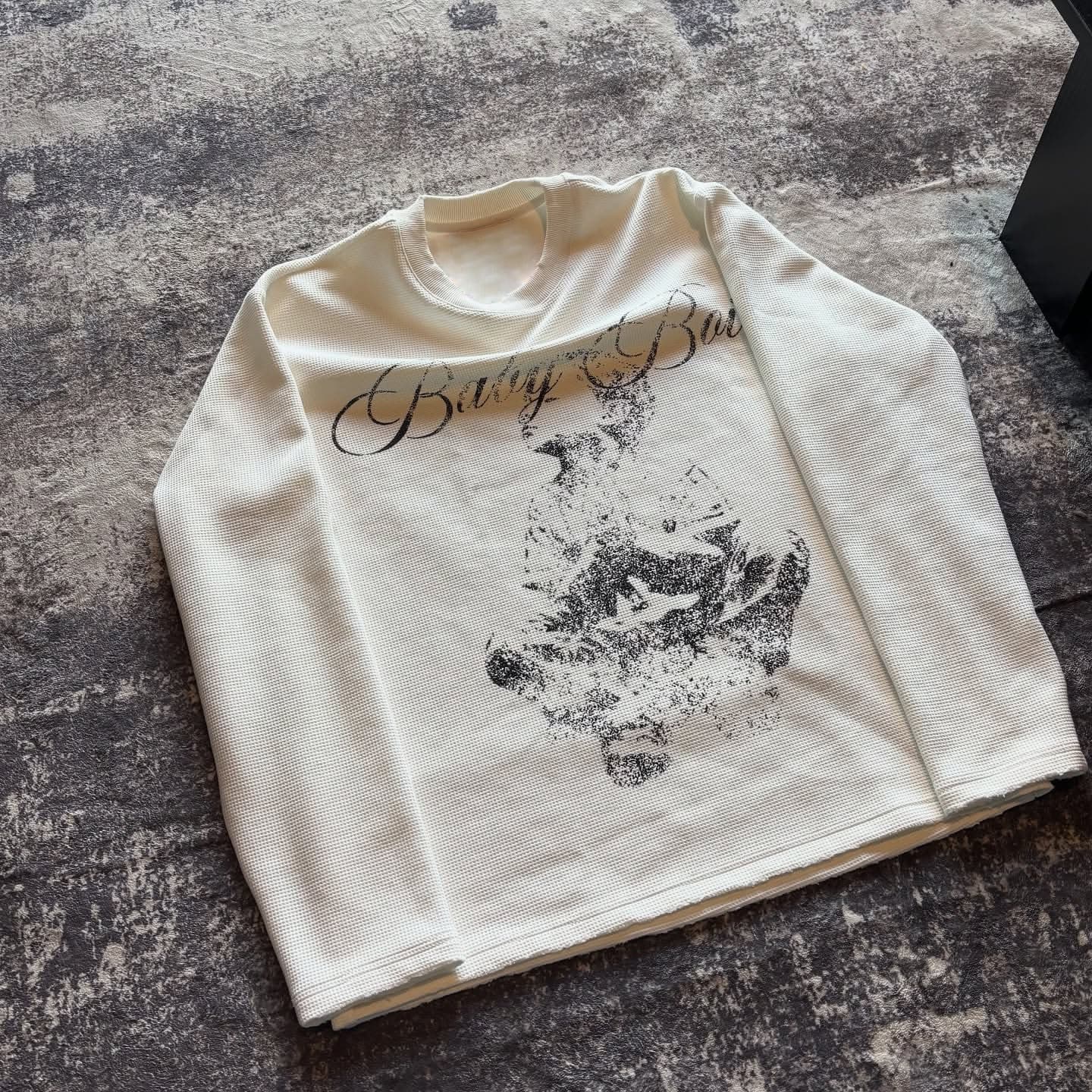 Women's Round Neck Pullover Printed T-Shirt Y2k Retro Gothic Dark High Street Style American Autumn Fashion Top