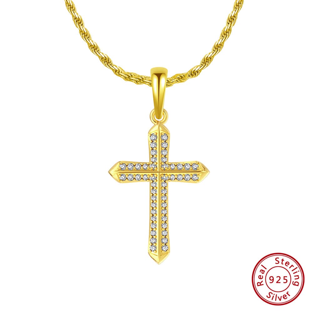 Zhuhai Shangda New Cross Zircon Stone Men's Trendy Personalized Hip Hop Necklace Jewelry