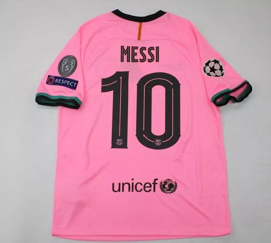 Adult fc-barcelona jersey 2020 2021 Soccer shirt messi away pink champions league style