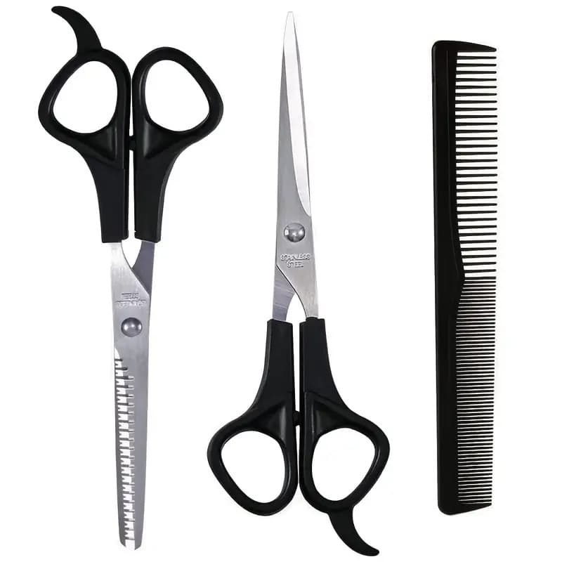 barber scissors flat shears tooth shears haircut cloth comb set hairdressing scissors broken hair bangs home children