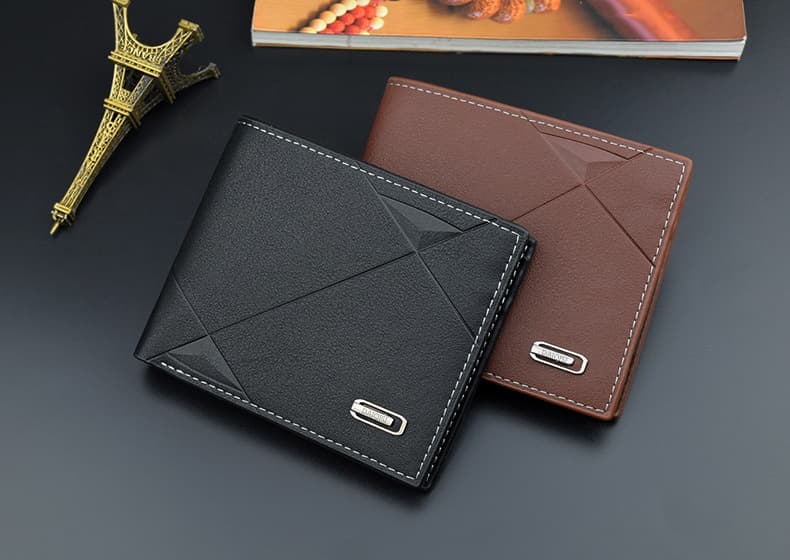 Men's wallet Men's short multi-card fashion casual wallet Men's thin three fold horizontal soft wallet