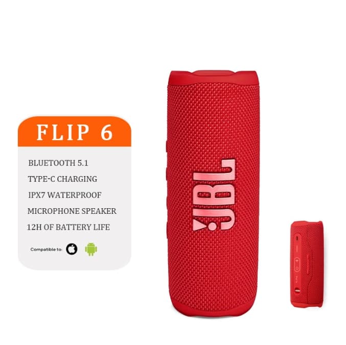 【Livraison rapide】Enceinte de basse authentique JBI Flip6 Enceinte Bluetooth Enceinte sans fil portable Étanche pour IOS/Android/PC Enceinte ave