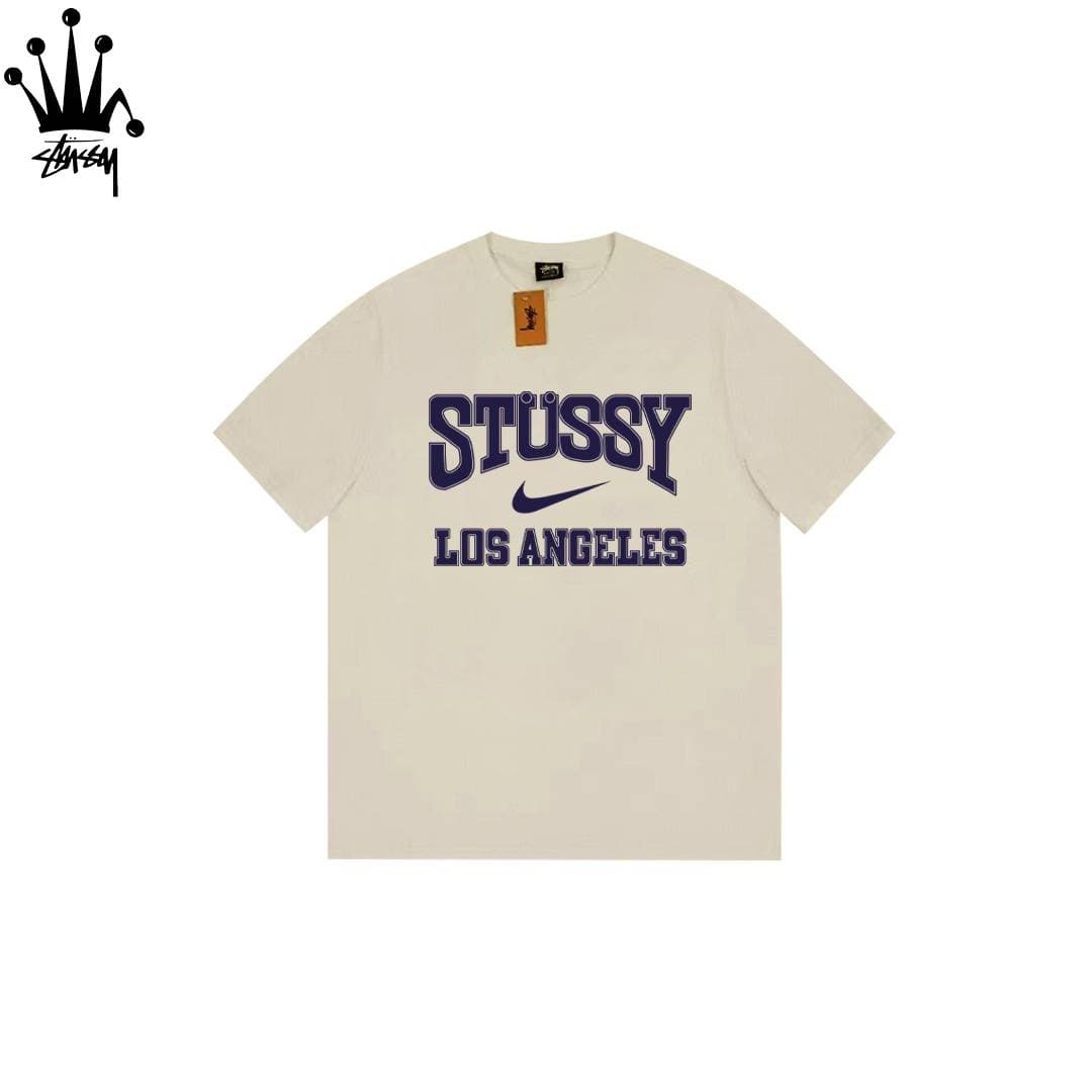 Stussy&Nike Collaboration Cylindrical Short Sleeved T-shirt Made Of Pure Cotton Fabric For Both Men And Women