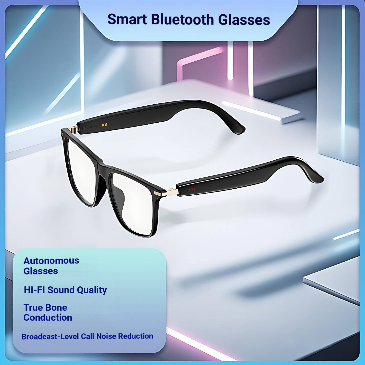M02S Smart Glasses – AI Translation, 8MP Camera, Bluetooth Music, Touch Control, Water-Resistant, Lightweight Design​