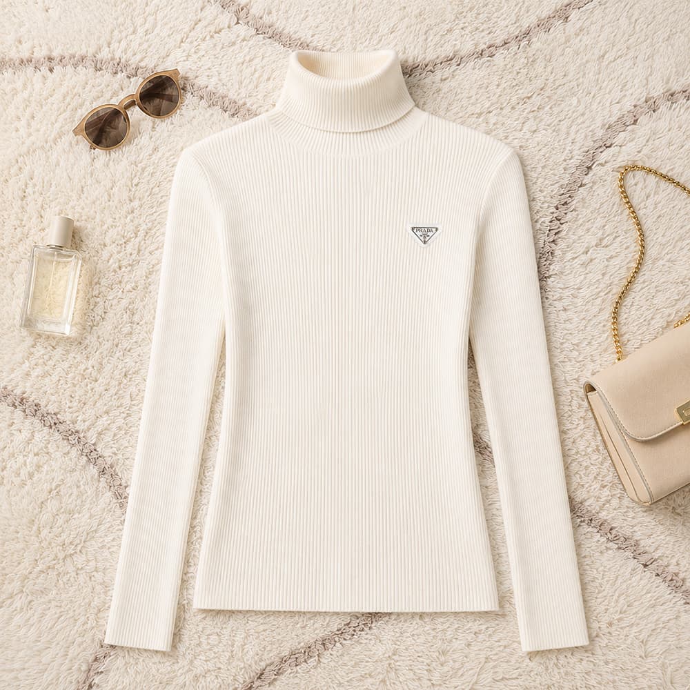 Pull à col roulé tendance pour femme, en maille, automne-hiver, haut chic et polyvalent, nouveauté
