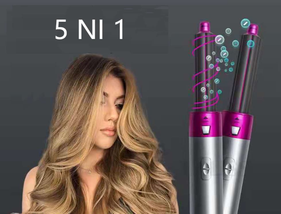 Dual Purpose Hair Dryer With Five In One Hot Air Comb And Automatic Multifunctional Curling Iron