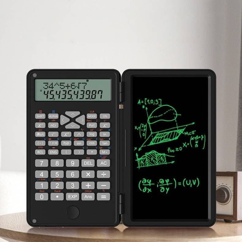 Calculatrice LCD pliable - Double écran 5,0"/6,7", affichage 12 chiffres, portable pour l'école, le bureau et les voyages (noir/blanc/gris/rose/bleu)