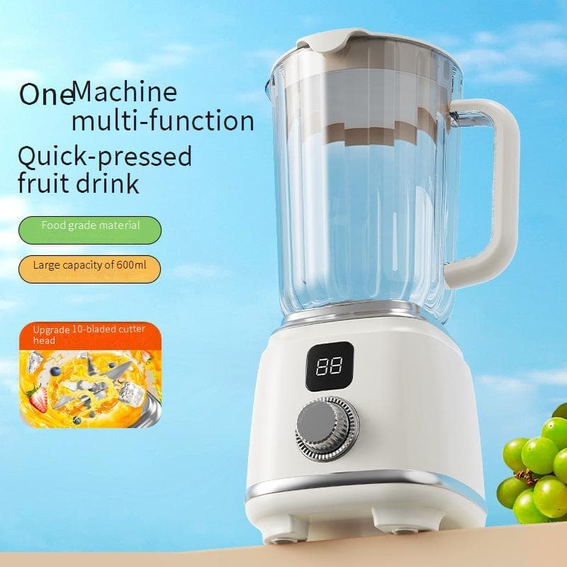 Portable Juicer Blender For Fruits & Smoothies, 600mL High-Speed USB Rechargeable With 5 Blades, BPA-Free Glass Cup, Ideal For Home