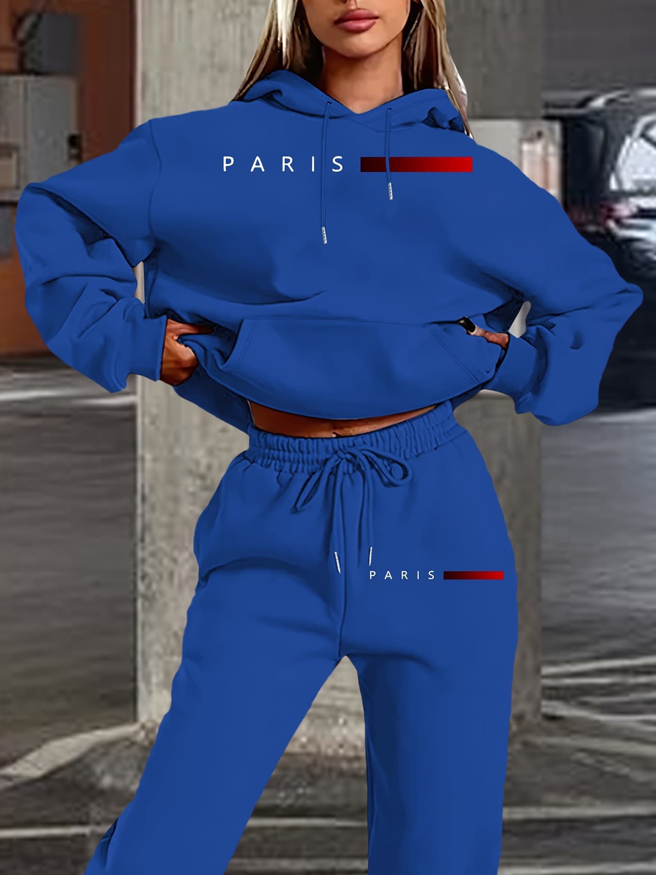 Solid Color Hoodie Set With Threaded Bottom For Men's And Women's Casual Sportswear, Sweatpants And Sweatpants Set