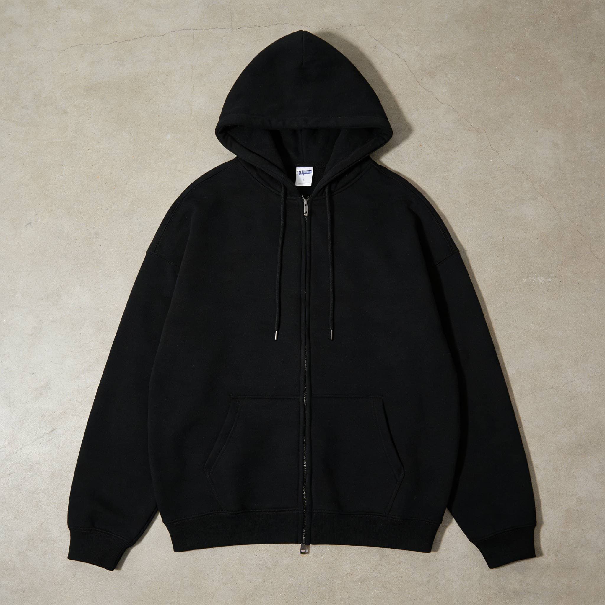 ​​Men's Fleece Zip-Up Hoodie – Streetwear Essential With Silver Zipper & Drop Shoulder (S-XXXL)​​