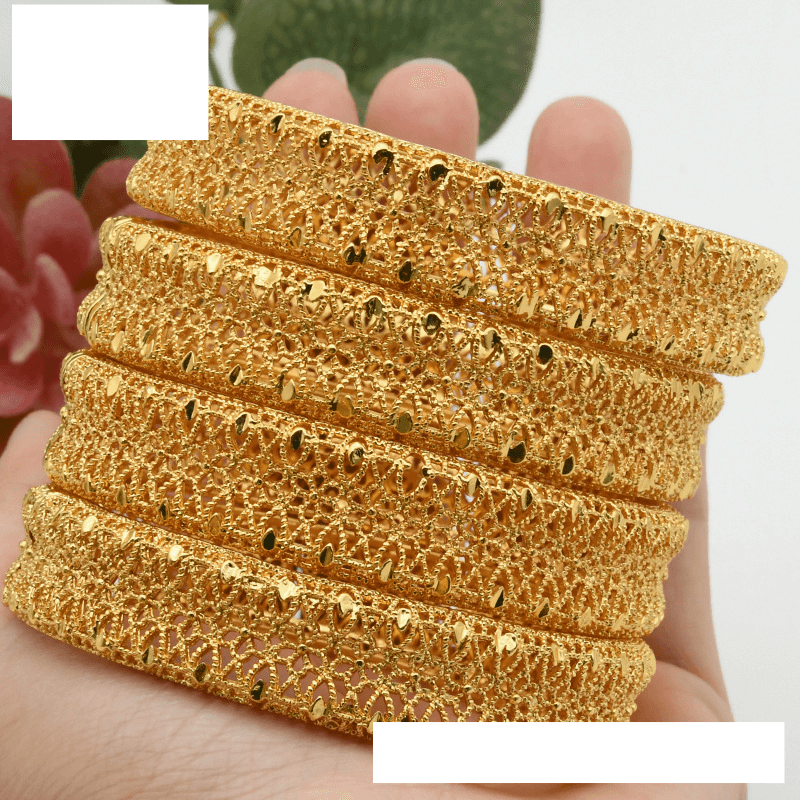 Dubai Bridal Alloy Flower Bracelet New Middle Eastern Arab Women's Wedding Gold Bracelet Wholesale